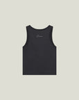 Cuera Oncourt Slim Tank Top in Black, flat lay back view
