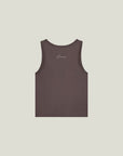Cuera Oncourt Slim Tank Top in Dark Brown, flat lay back view