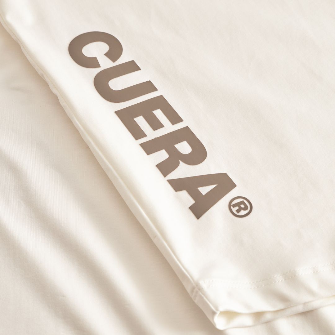 Cuera Oncourt Slim Tank Top in Off White, logo print detail