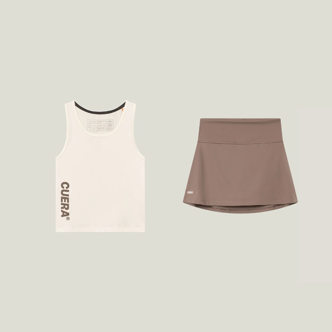 Cuera Oncourt Slim Tank Top & Oncourt Cuera Skirt 2-in-1, flat lay front view