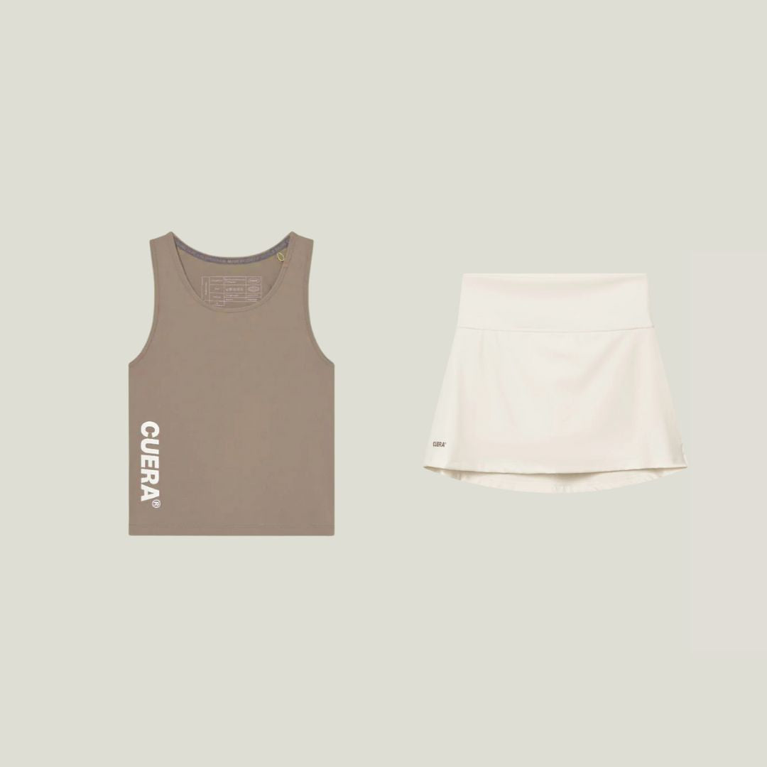Cuera Oncourt Slim Tank Top & Oncourt Cuera Skirt 2-in-1, flat lay front view