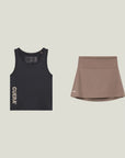 Cuera Oncourt Slim Tank Top & Oncourt Cuera Skirt 2-in-1, flat lay front view