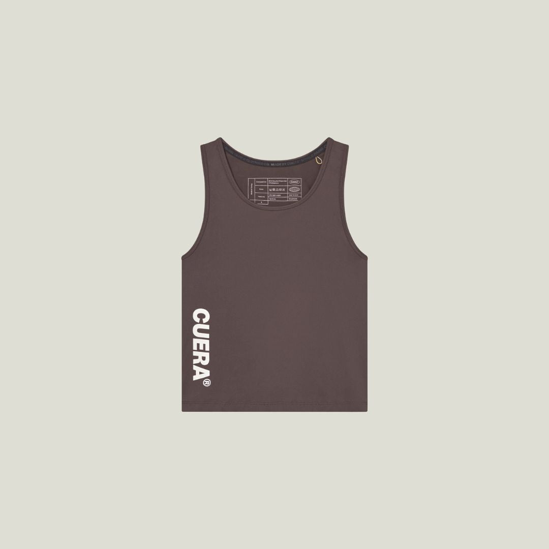 Cuera Oncourt Slim Tank Top &amp; Skirt 2-in-1 in Dark Brown Bundle, flat lay front view