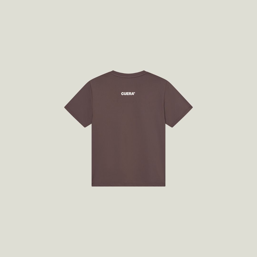 Cuera Oncourt Slit Top SS in Dark Brown, flat lay front view