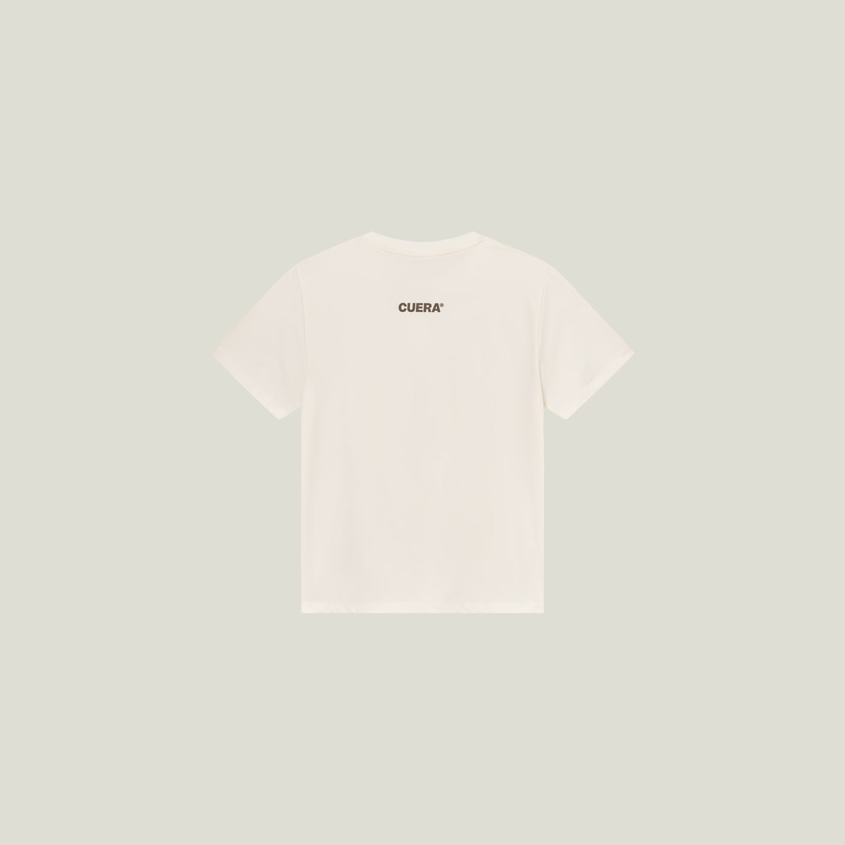 Cuera Oncourt Slit Top SS in Off White, flat lay front view