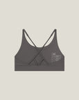 Cuera Oncourt Soft Bra Top in Dark Grey, flat lay back view