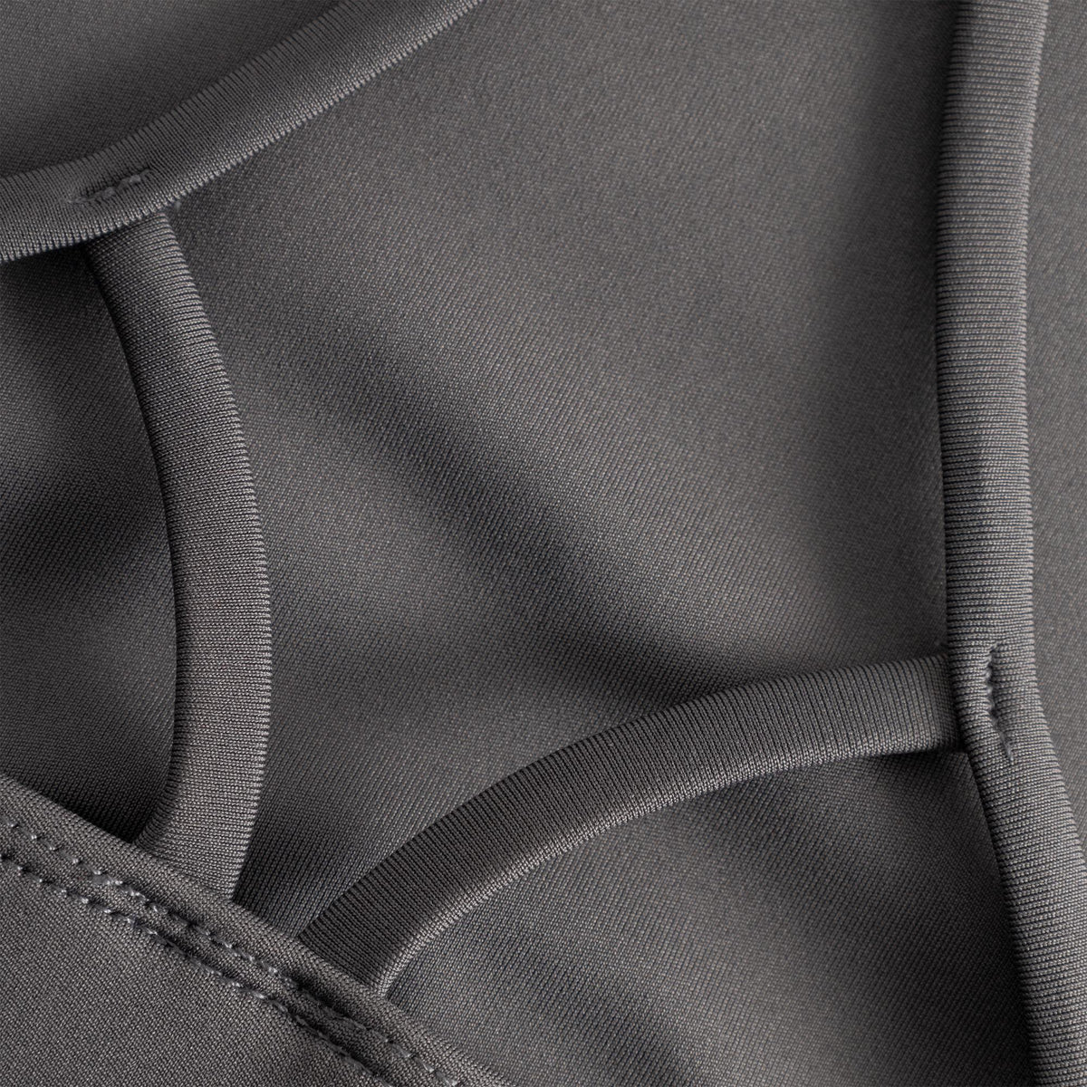 Cuera Oncourt Soft Bra Top in Dark Grey, strap detail