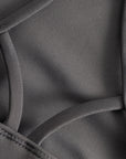 Cuera Oncourt Soft Bra Top in Dark Grey, strap detail