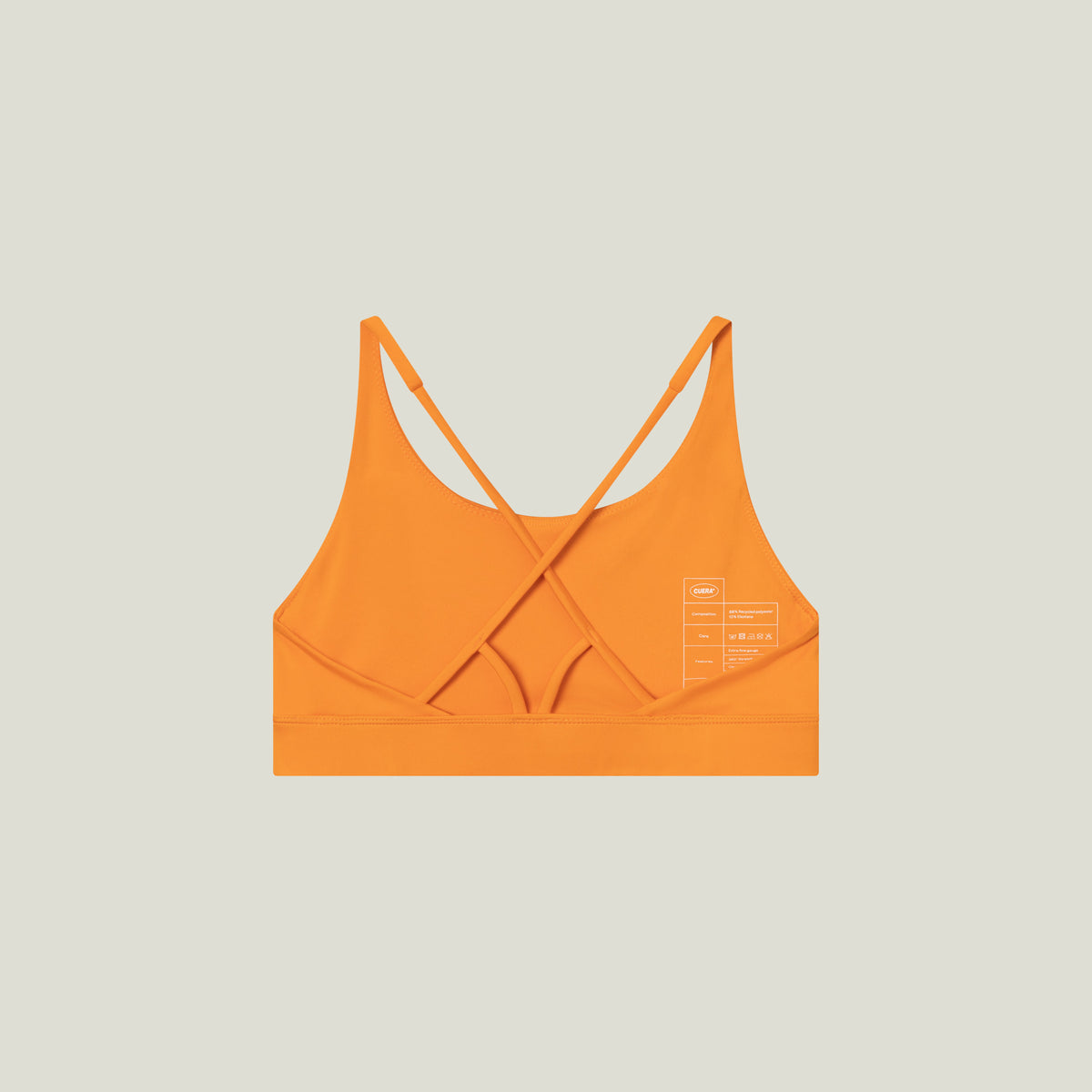 Cuera Oncourt Soft Bra Top in Orange, flat lay back view