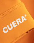 Cuera Oncourt Soft Bra Top in Orange, logo print detail