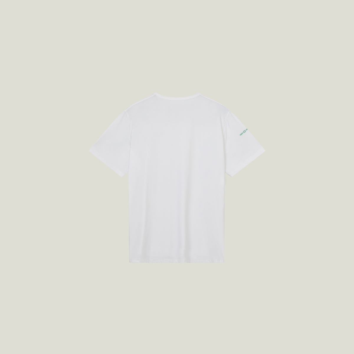 Cuera Oncourt Team T-Shirt in White With Green, flat lay back view