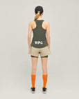 Model wearing Cuera Oncourt WPC Tank in Army, back studio view