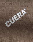Cuera Offcourt Cuera Half Zip Sweat in Walnut, logo print detail