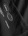 Cuera logo and brand tag detail inside Women's Active Globe Shorts in Black