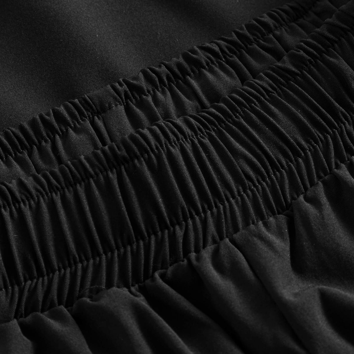 Elastic waistband detail of Cuera Women's Active Globe Shorts in Black